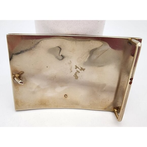 Vintage Abalone Mosaic Western Belt Buckle Retro Mosaic Kaleidoscope Silver 80s - Picture 2 of 7